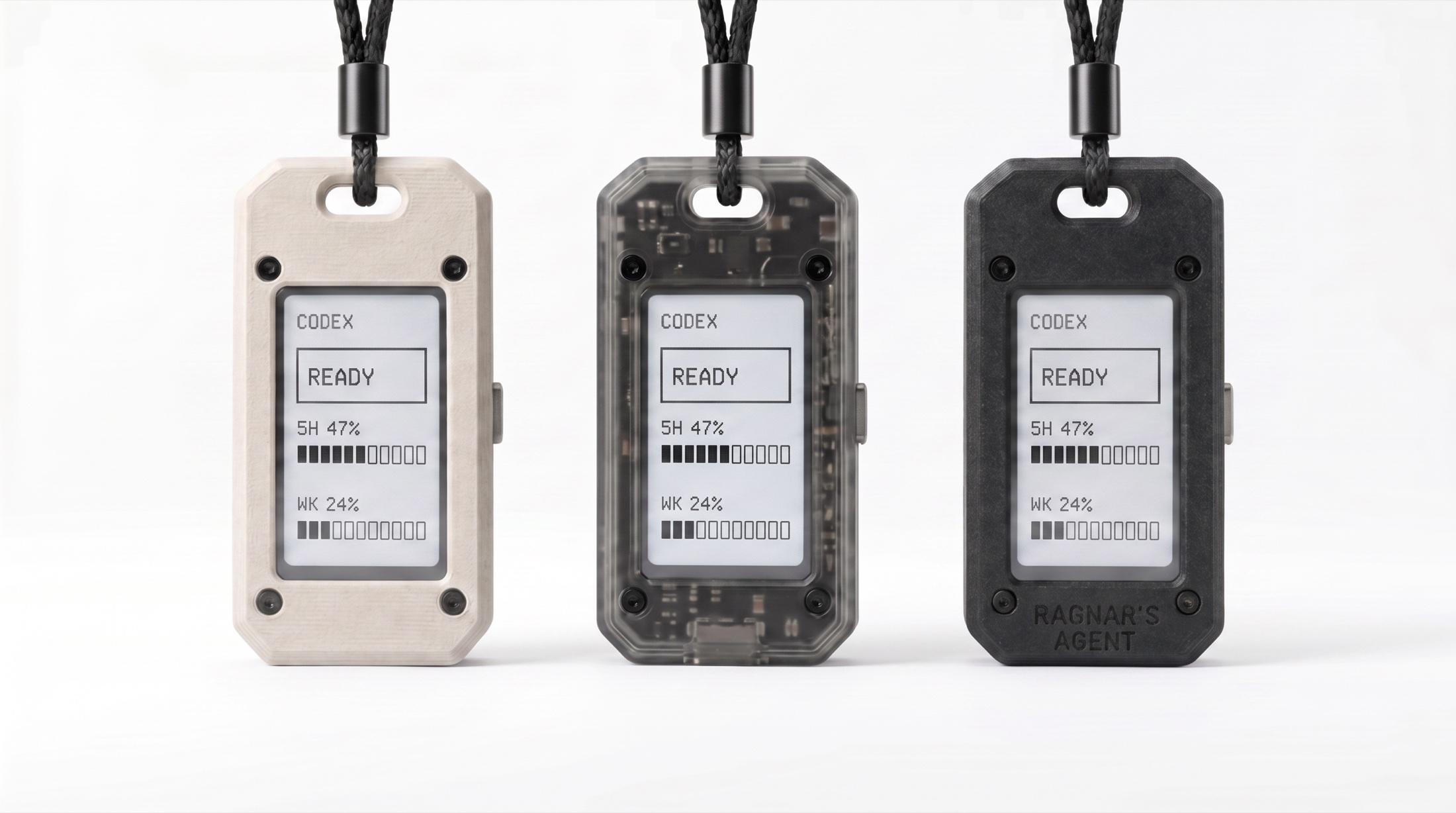 Agent Battery in off-white, transparent and matte black